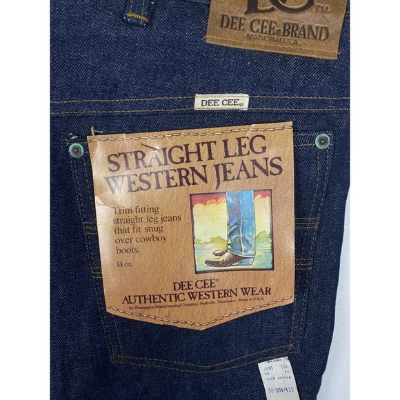 Vintage Dee Cee Dark Blue Indigo Denim Jeans Mens 44x30 - Picture 6 of 11